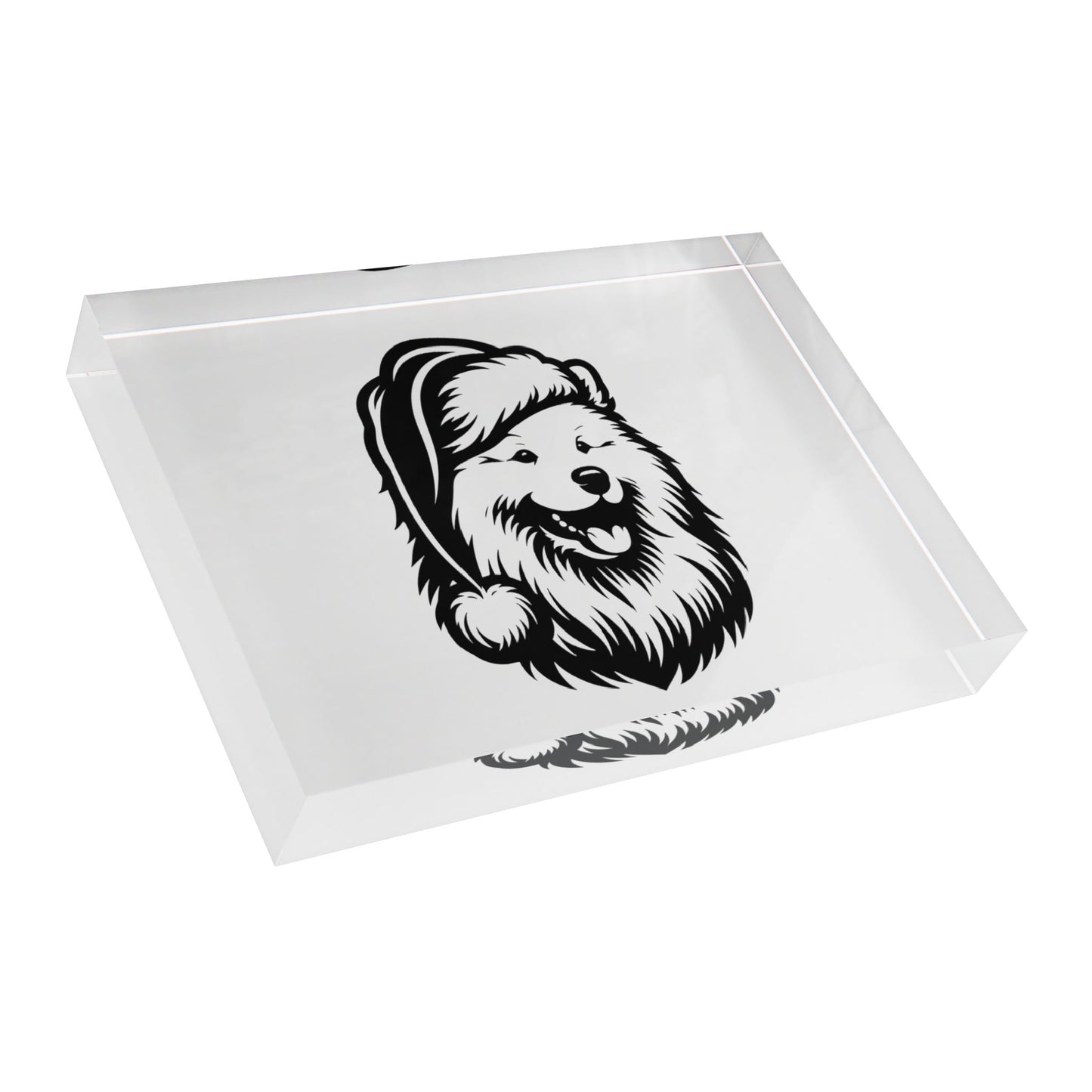 Santa Paws Samoyed Acrylic Photo Block