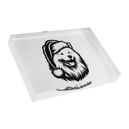 Santa Paws Samoyed Acrylic Photo Block