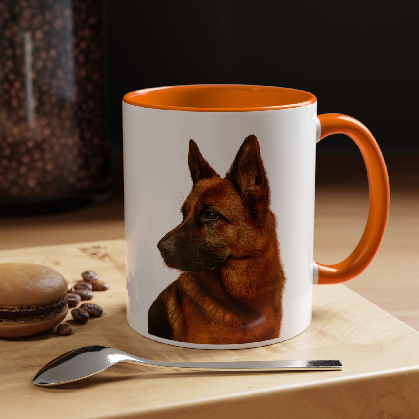 German Shepherd Head 2-Tone Coffee Mug
