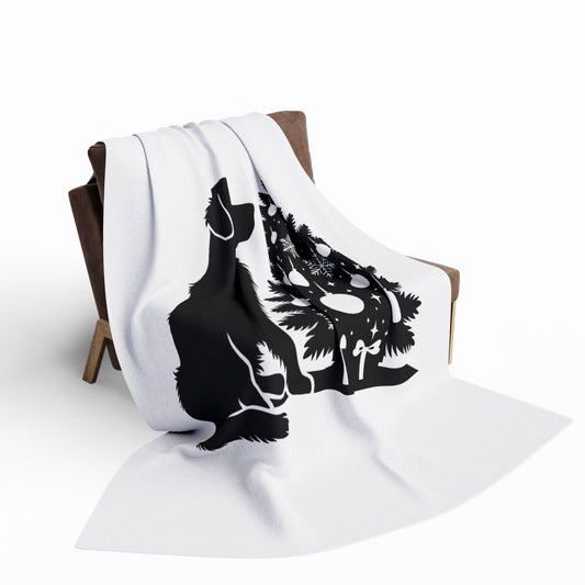 Golden Christmas Tree Arctic Fleece Blanket