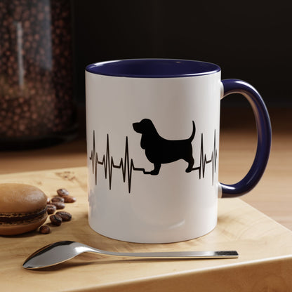 My Heart Beats For Bassets 2-Tone Coffee Mug