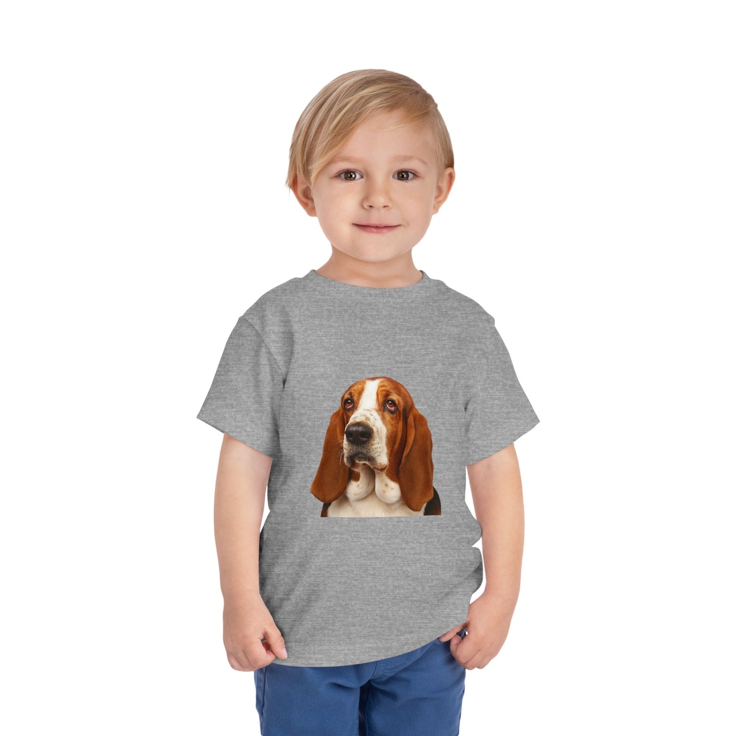 Basset Head Toddler Unisex Short Sleeve Crewneck Tee