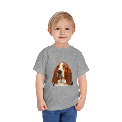 Basset Head Toddler Unisex Short Sleeve Crewneck Tee