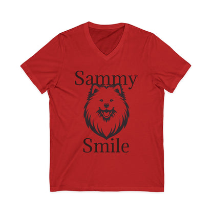 Sammy Smile Unisex Short Sleeve V-Neck Tee