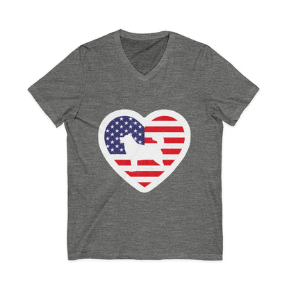 Malamute Flag Unisex Short Sleeve V-Neck Tee