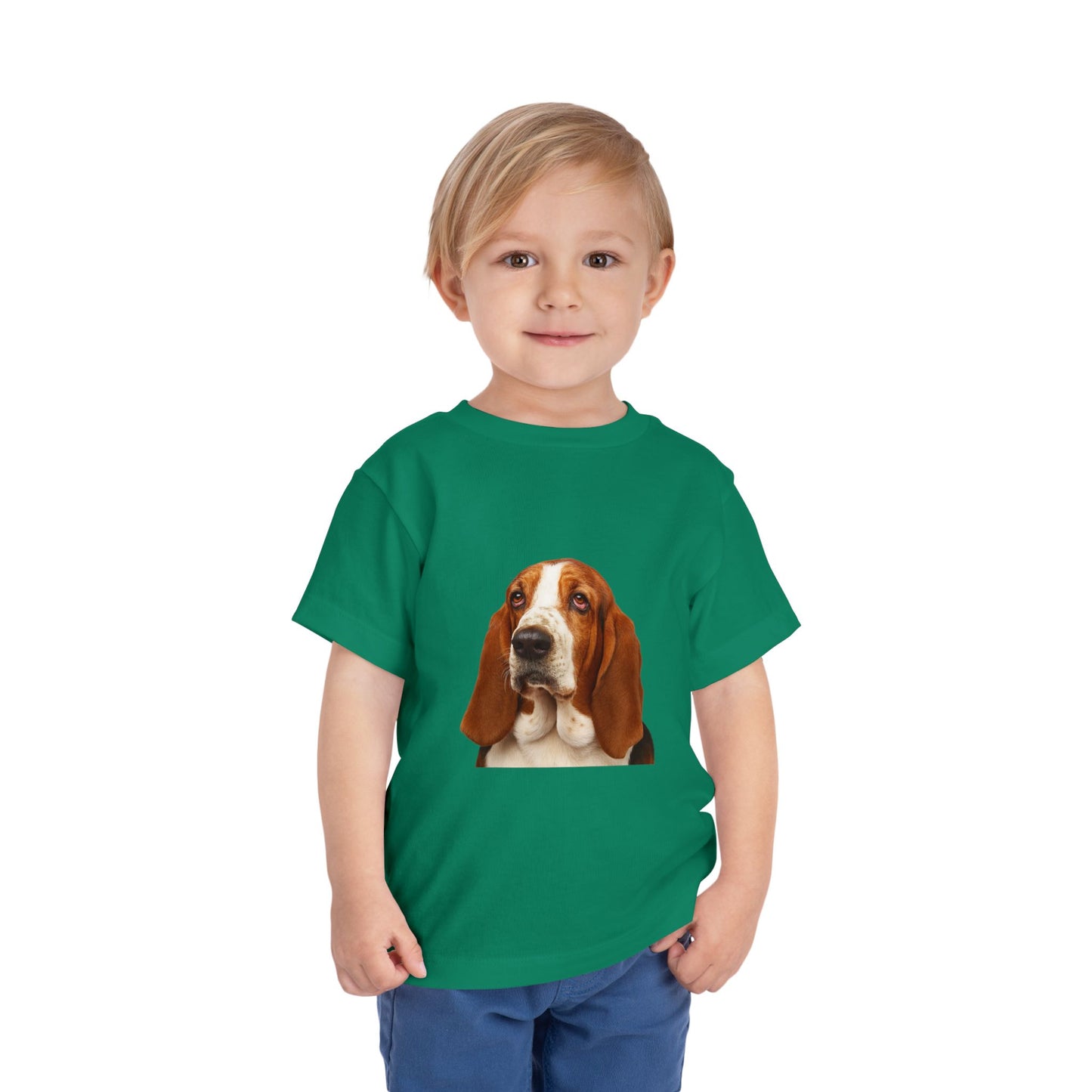 Basset Head Toddler Unisex Short Sleeve Crewneck Tee