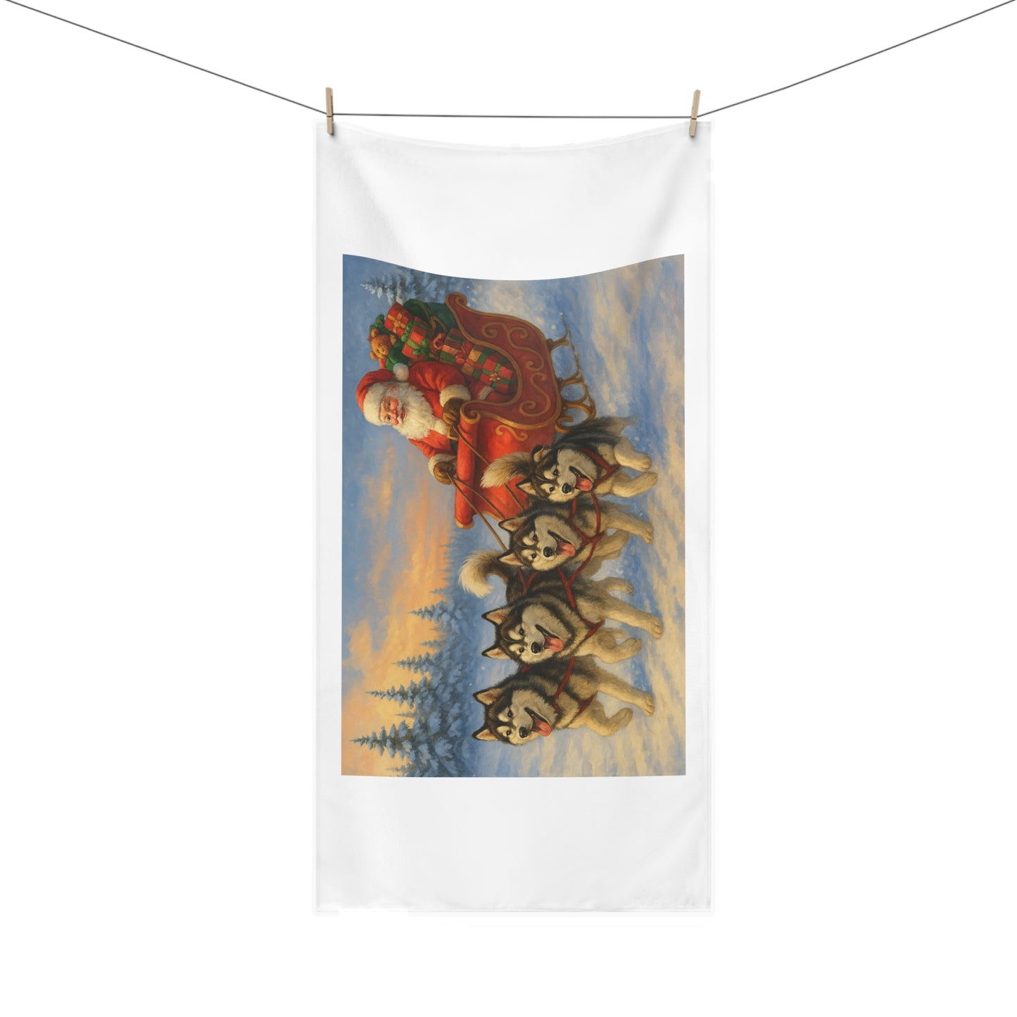 Dashing Through The Snow Mink-Cotton  Beach Towel