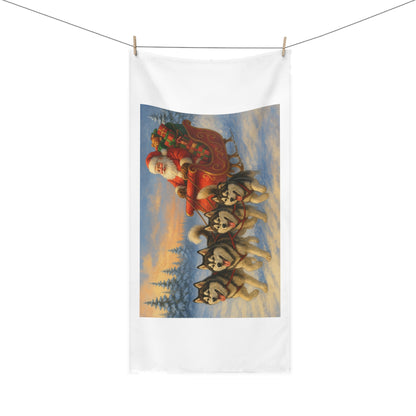 Dashing Through The Snow Mink-Cotton  Beach Towel