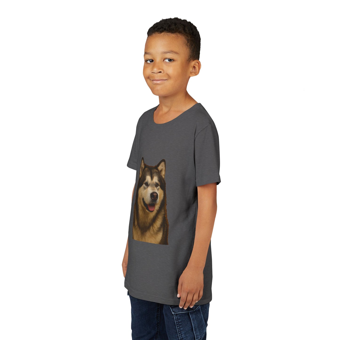 Malamute Head Youth Unisex Short Sleeve Crewneck Tee