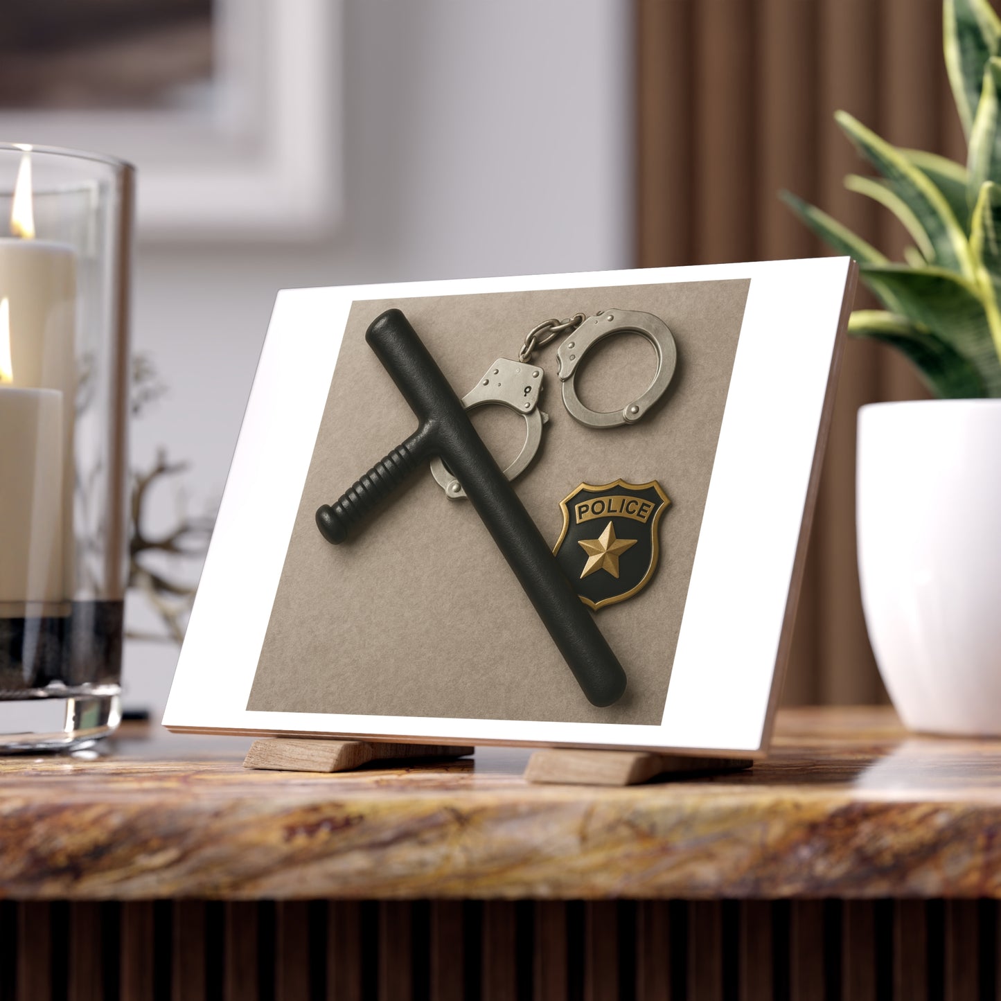 Law Enforcement Appreciation Ceramic Photo Tile