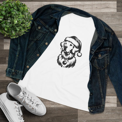 Santa Paws Golden Women's Short Sleeve Crewneck Tee