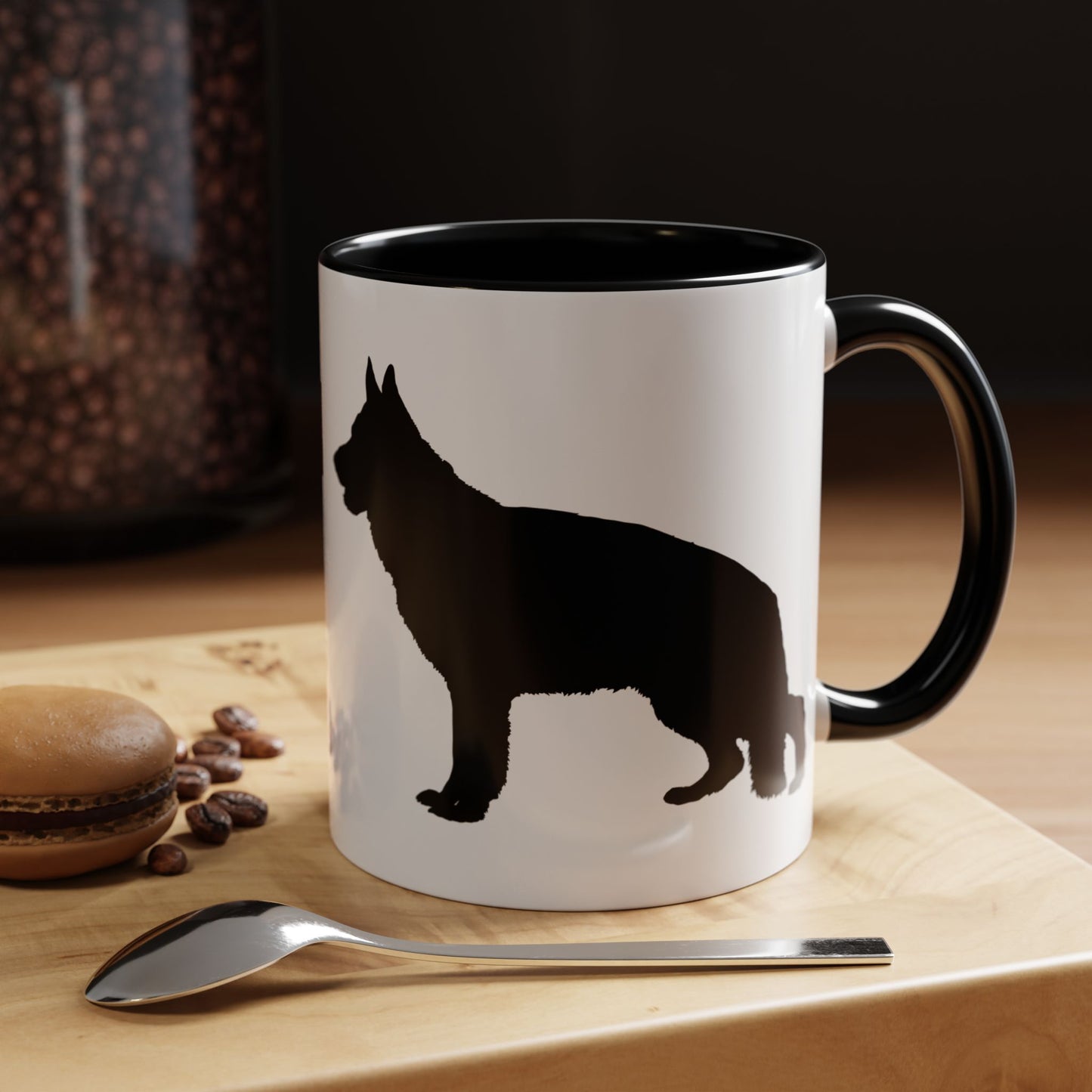 German Shepherd Silhouette 2-Tone Coffee Mug