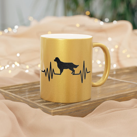 My Heart Beats For Goldens Metallic Coffee Mug