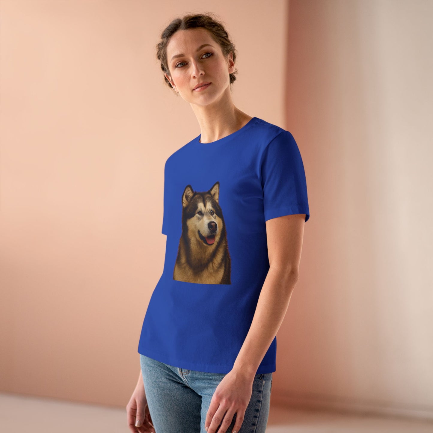Malamute Head Women's Short Sleeve Crewneck Tee