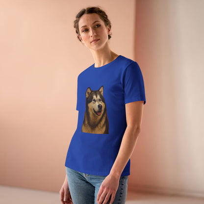Malamute Head Women's Short Sleeve Crewneck Tee