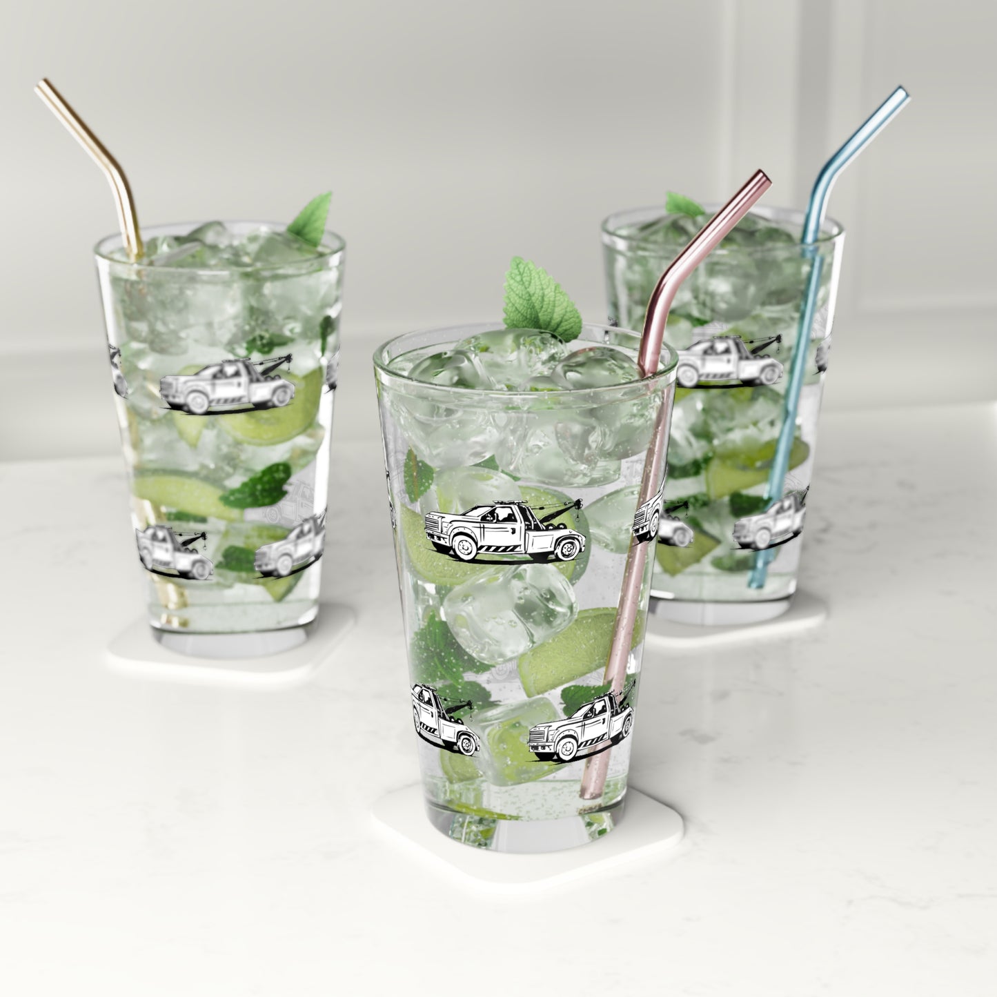 Wheel Lift Tow Truck Drinking Glass