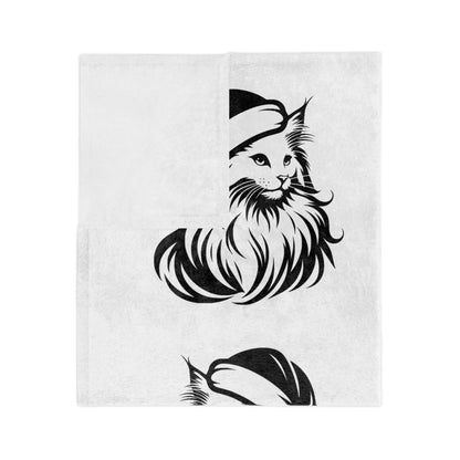 Santa Paws Cat Velveteen Microfiber Blanket