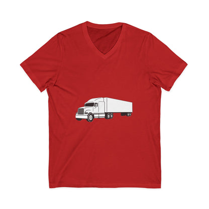 Semi Truck Unisex Short Sleeve V-Neck Tee