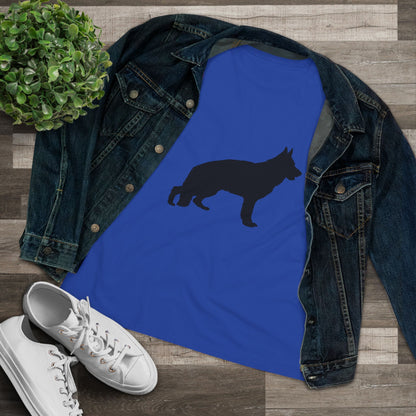 German Shepherd Silhouette Women's Short Sleeve Crewneck Tee