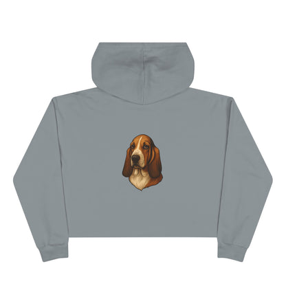 Basset Hound Head Women's Crop Hoodie