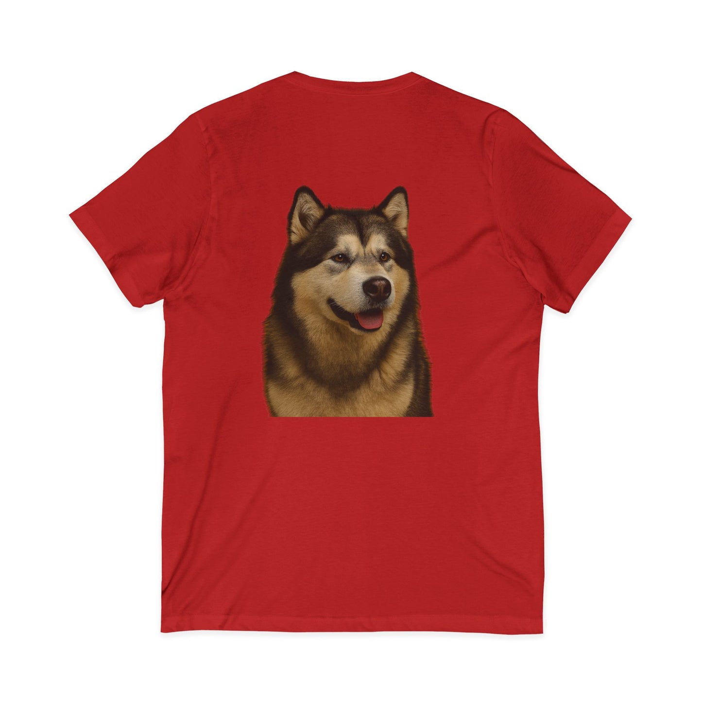 Malamute Head Unisex Short Sleeve V-Neck Tee