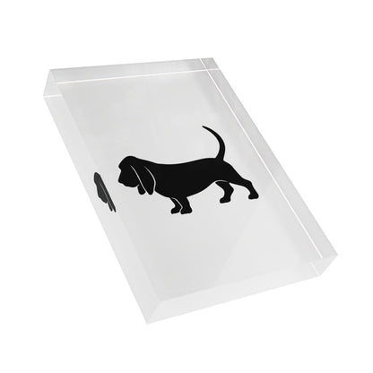 Basset Hound Silhouette Acrylic Photo Block