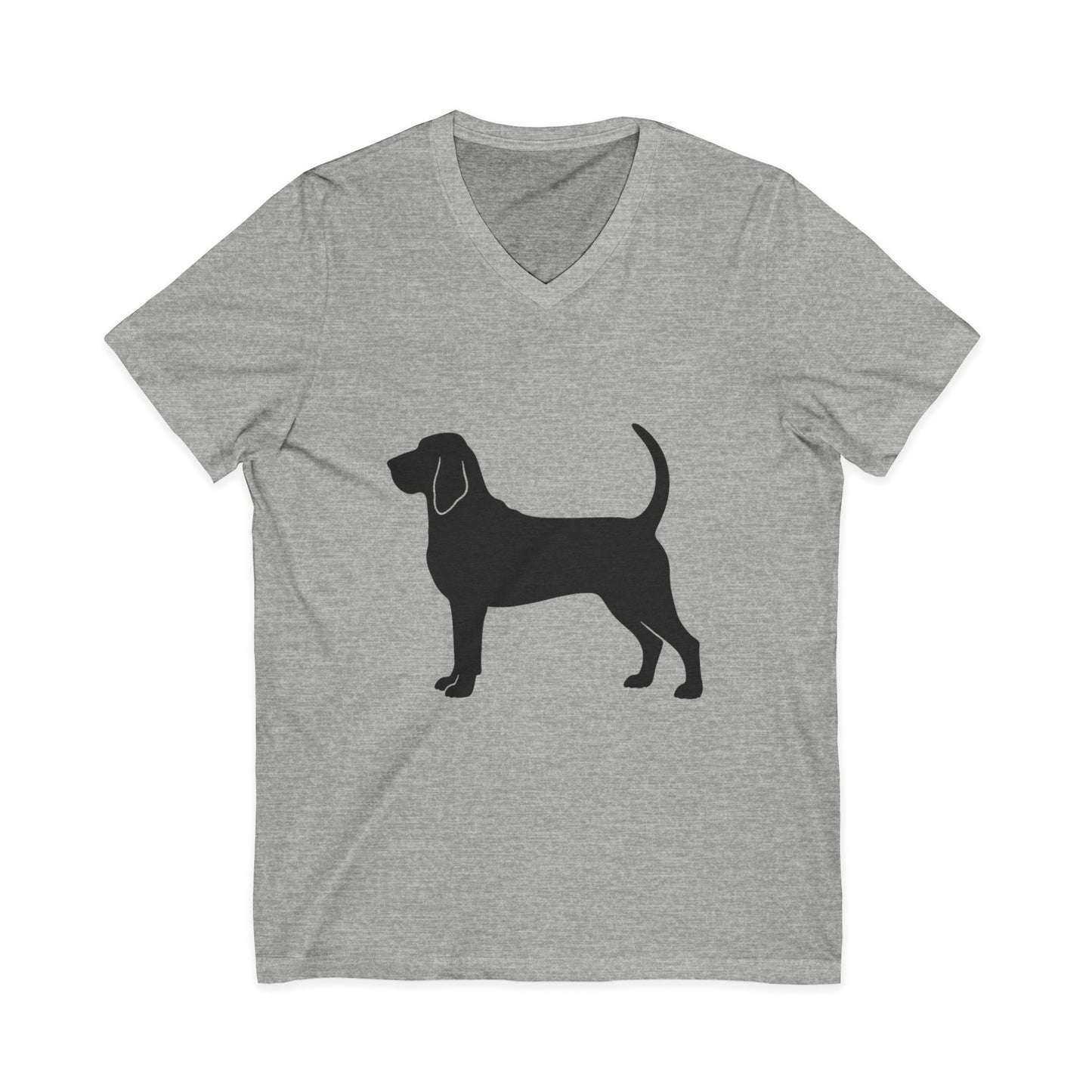 Bloodhound Silhouette Unisex Short Sleeve V-Neck Tee