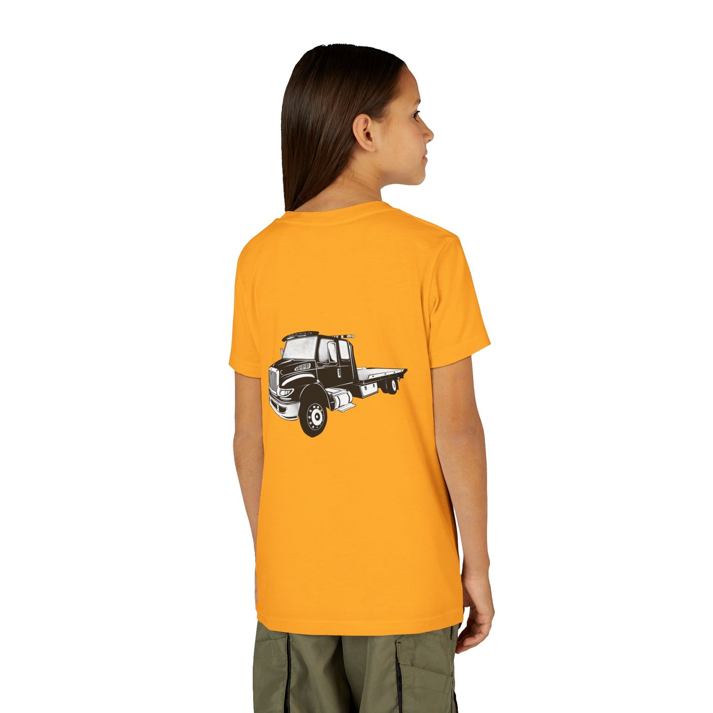 Flatbed Tow Truck Youth Unisex Short Sleeve Crewneck Tee