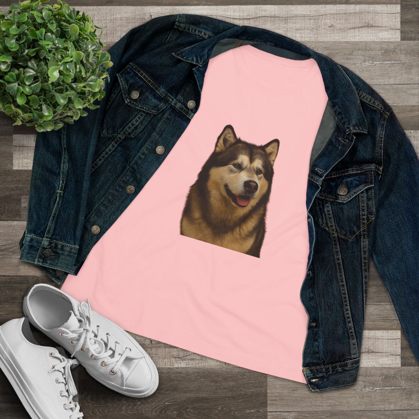 Malamute Head Women's Short Sleeve Crewneck Tee