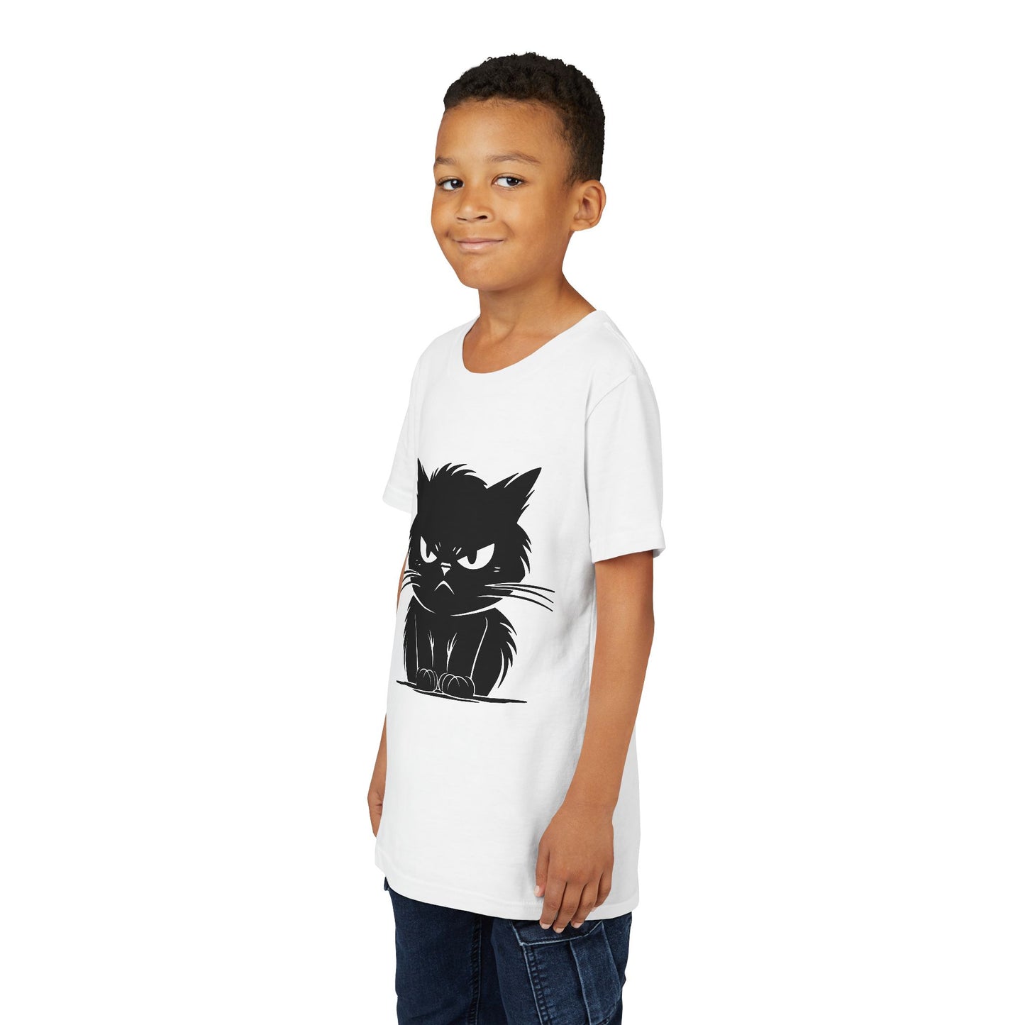 Angry Cat Youth Unisex Short Sleeve Crewneck Tee