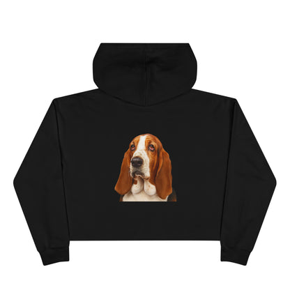 Basset Head Women's Crop Hoodie