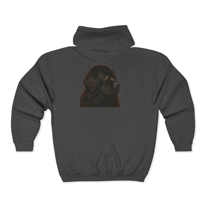 Newfie Head Unisex Full Zip Hoodie
