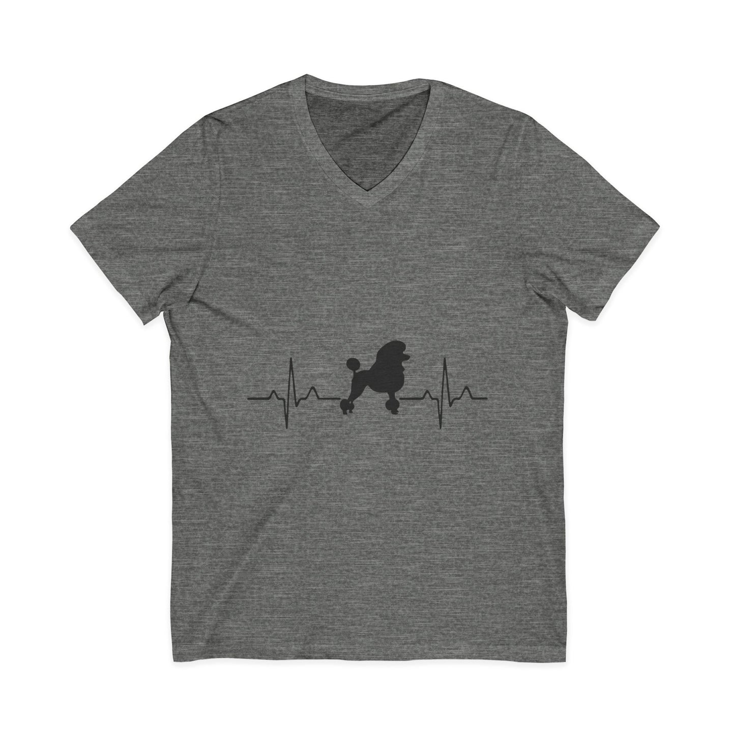 My Heart Beats For Poodles Unisex Short Sleeve V-Neck Tee