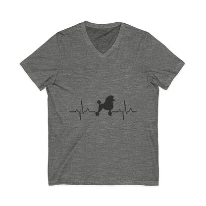 My Heart Beats For Poodles Unisex Short Sleeve V-Neck Tee