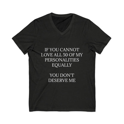 50 Personalities Unisex Short Sleeve V-Neck Tee