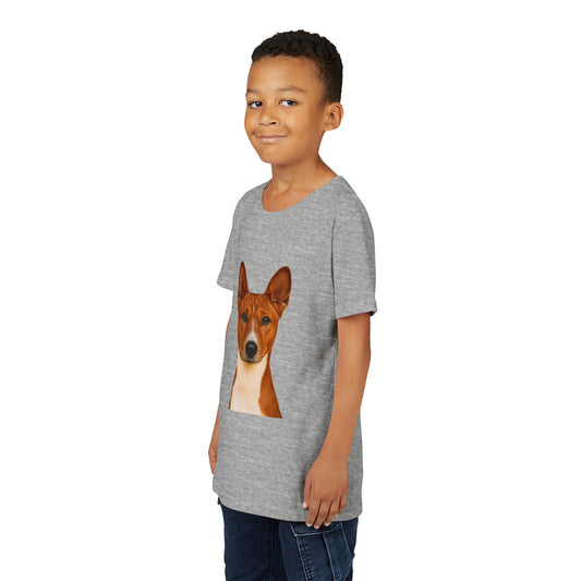 Basenji Head Youth Unisex Short Sleeve Crewneck Tee