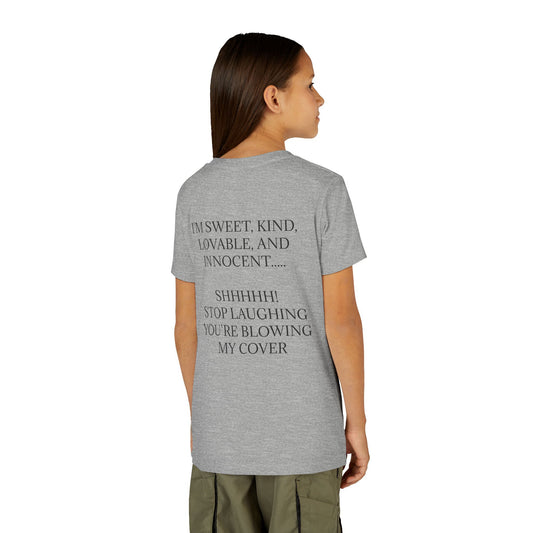 Blowing My Cover Youth Unisex Short Sleeve Crewneck Tee