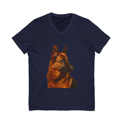 German Shepherd Head Unisex Short Sleeve V-Neck Tee
