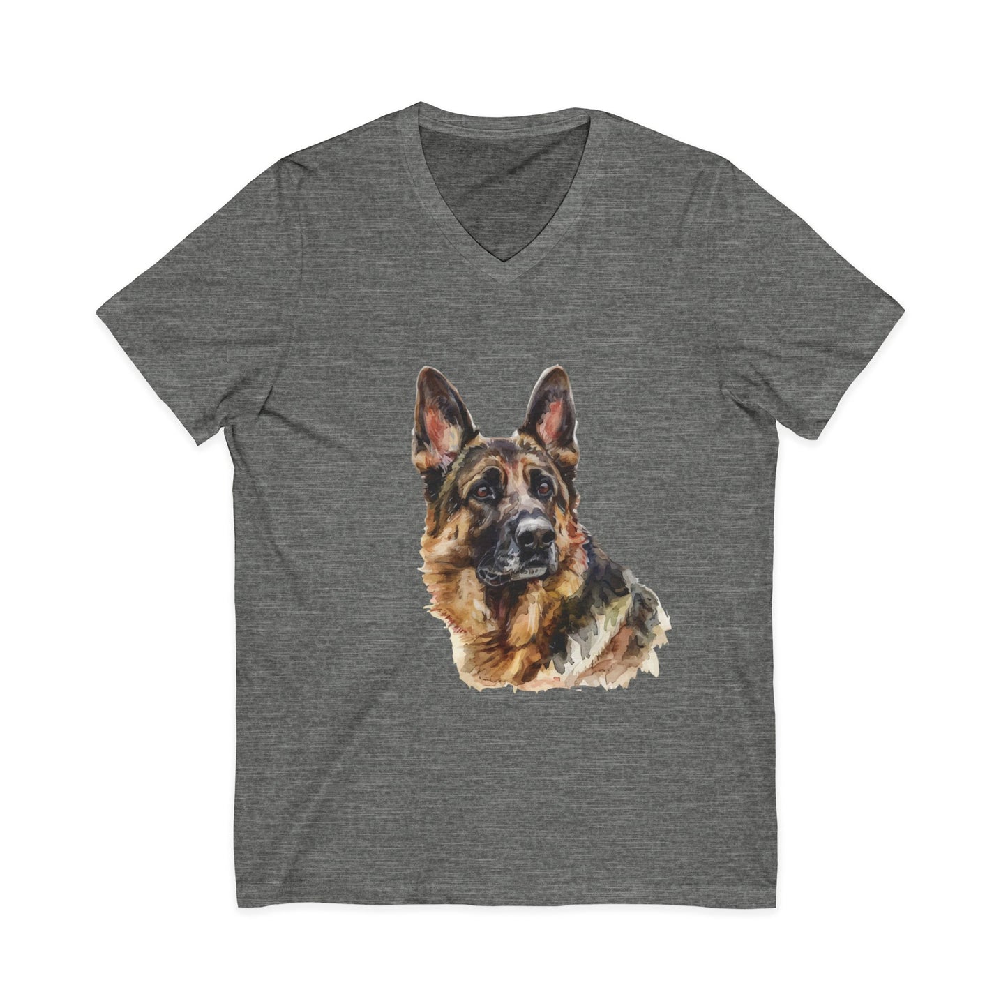 German Shepherd Head Unisex Short Sleeve V-Neck Tee