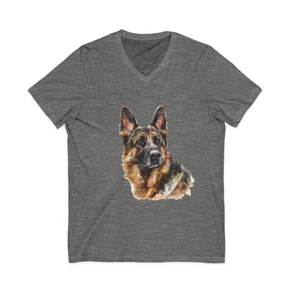 German Shepherd Head Unisex Short Sleeve V-Neck Tee