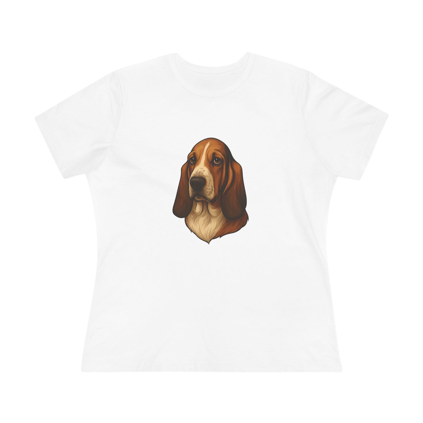 Basset Hound Head Women's Short Sleeve Crewneck Tee