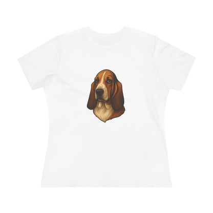 Basset Hound Head Women's Short Sleeve Crewneck Tee