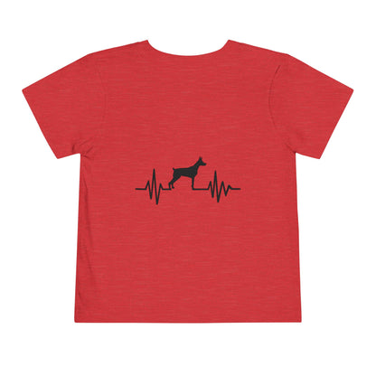 My Heart Beats For Dobermans Toddler Unisex Short Sleeve Crewneck Tee
