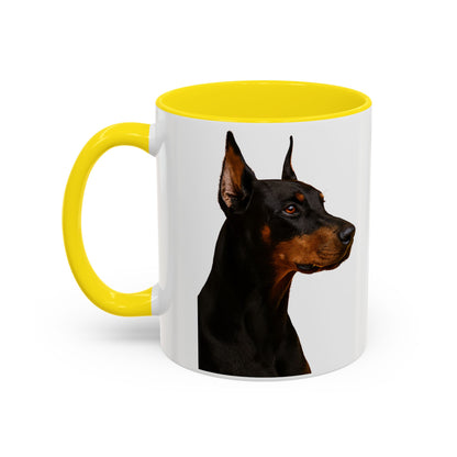 Doberman Head 2-Tone Coffee Mug