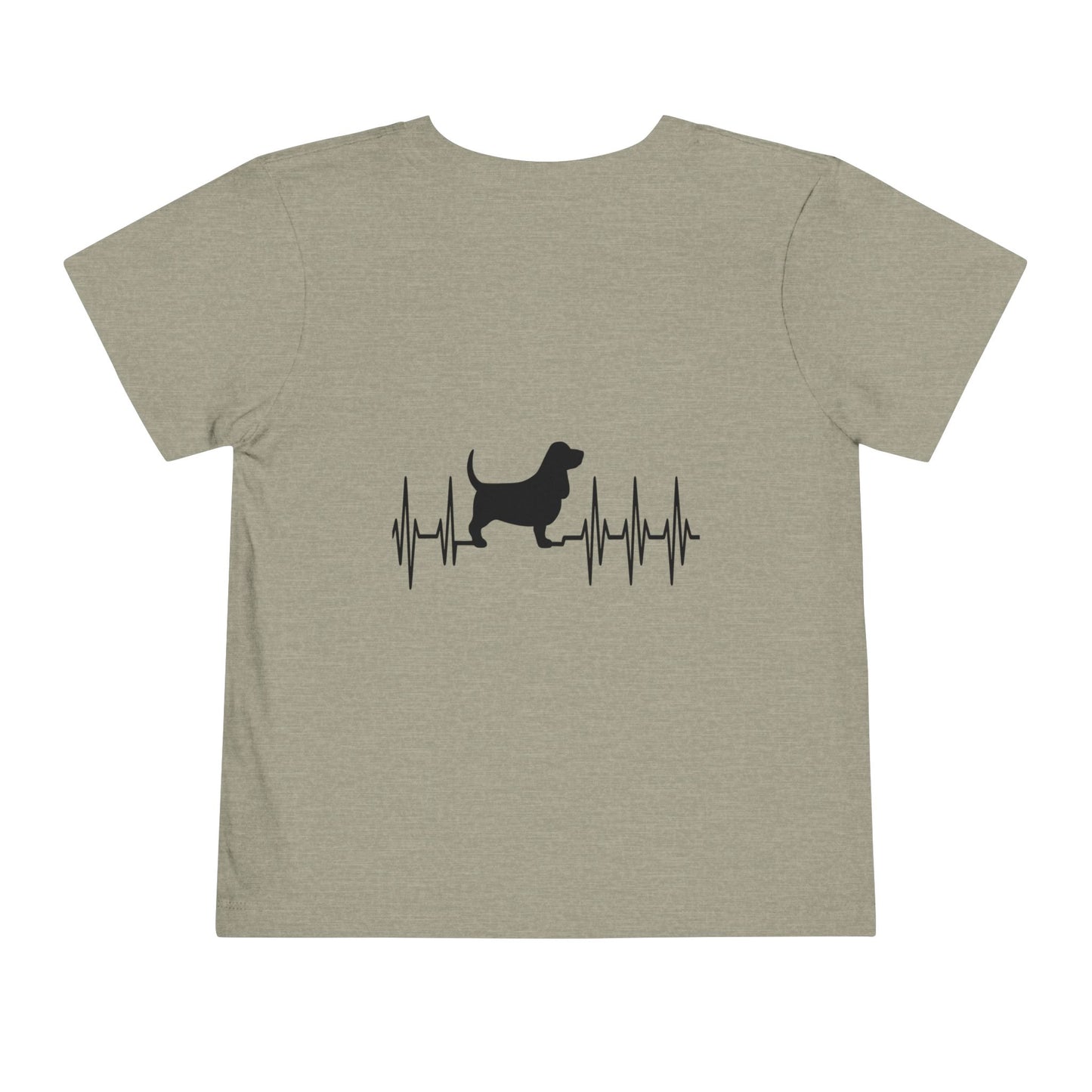 My Heart Beats For Bassets Toddler Unisex Short Sleeve Crewneck Tee