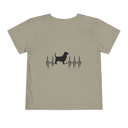 My Heart Beats For Bassets Toddler Unisex Short Sleeve Crewneck Tee