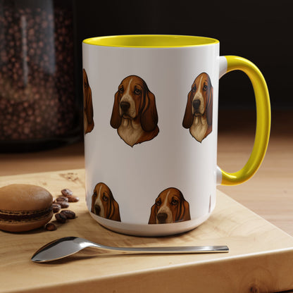 Basset Hound Head 2-Tone Coffee Mug
