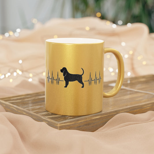 My Heart Beats For Bloodhounds Metallic Coffee Mug