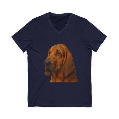Bloodhound Head Unisex Short Sleeve V-Neck Tee