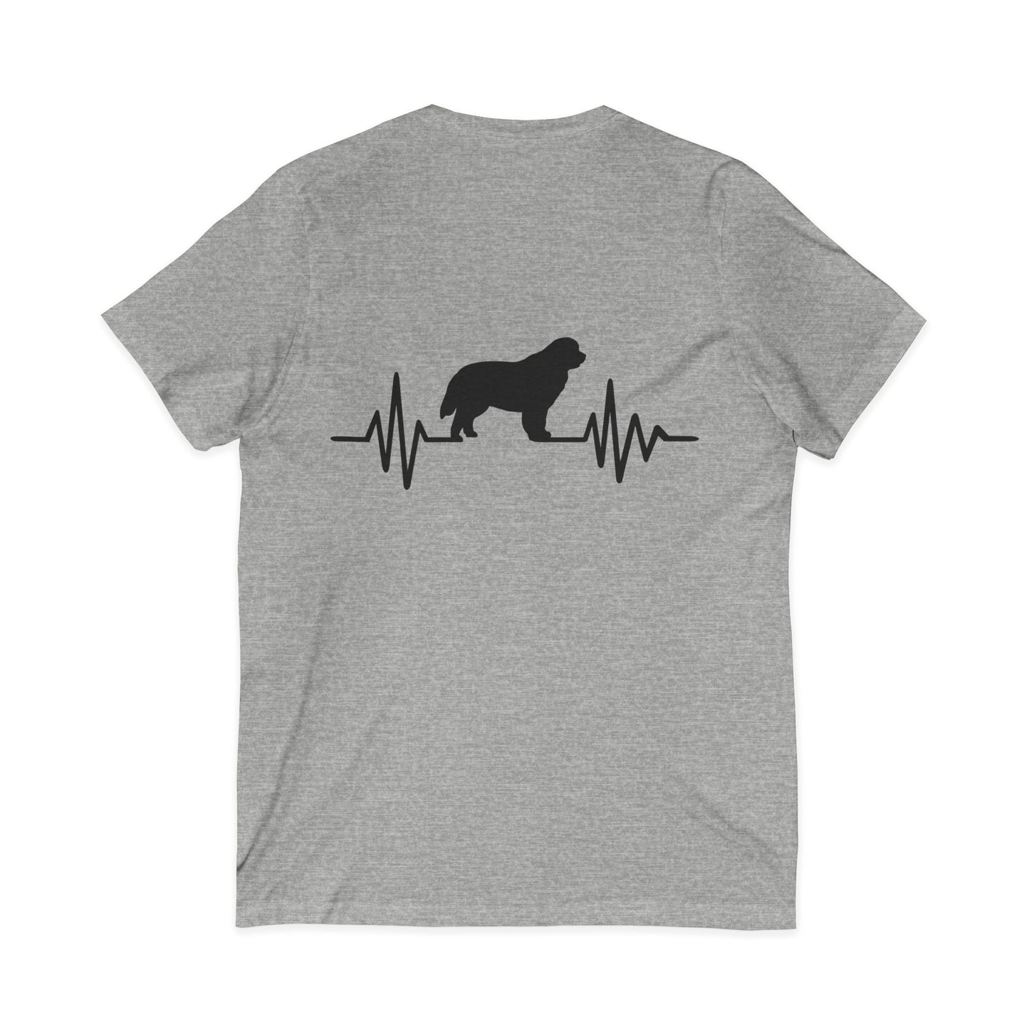 My Heart Beats For Newfies Unisex Short Sleeve V-Neck Tee